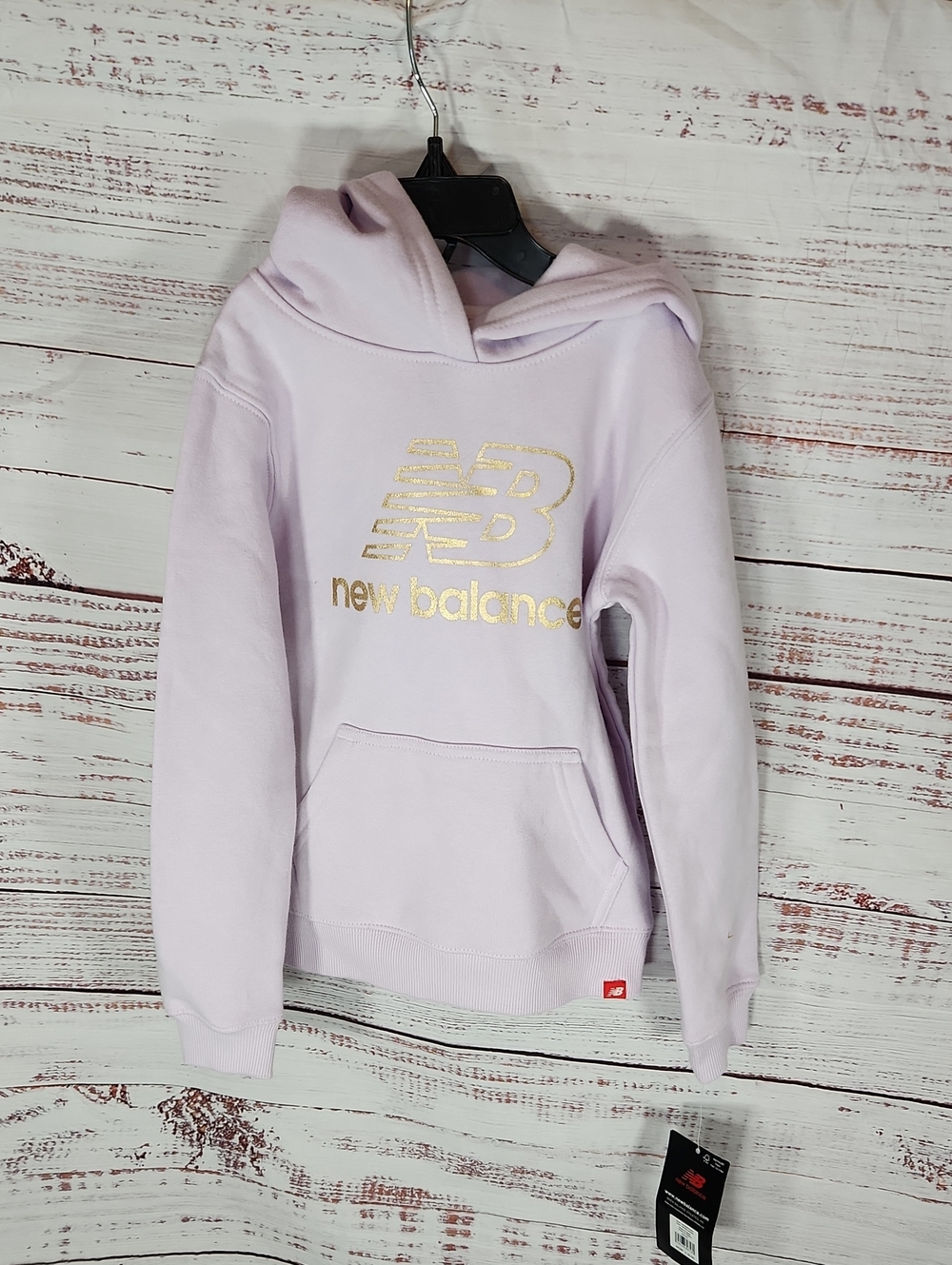 NWT Girl Hooded Pullover Pink With Gold New Balance